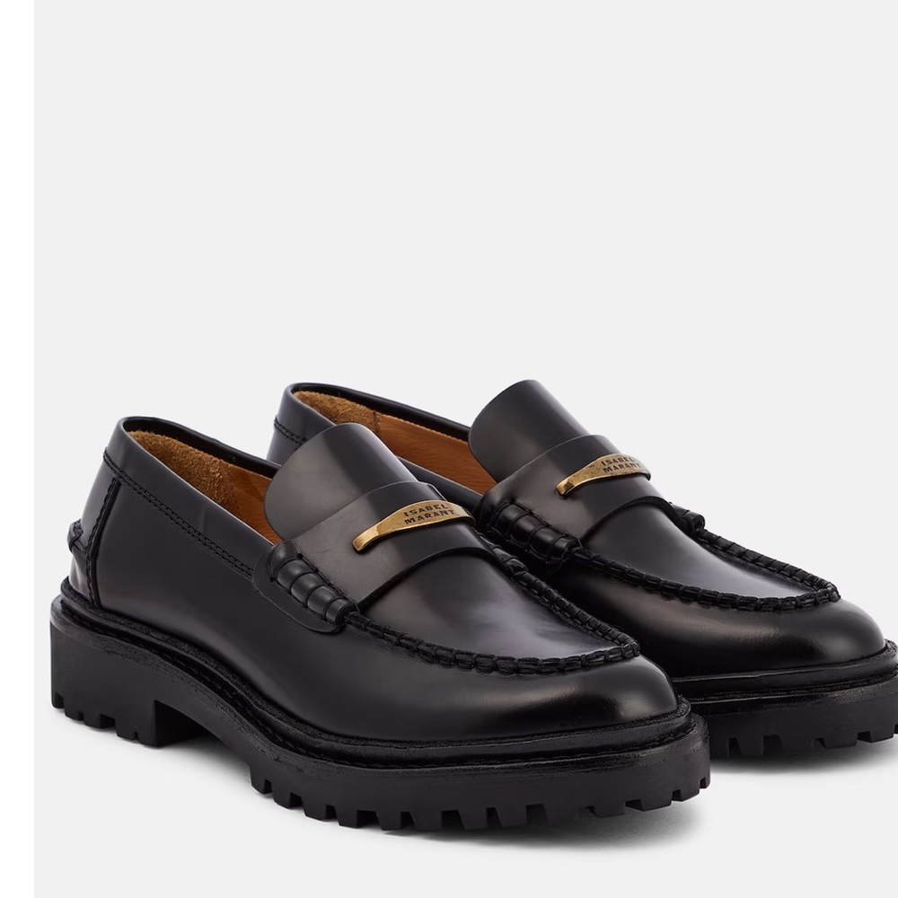 Isabel Marant Black Leather Loafers